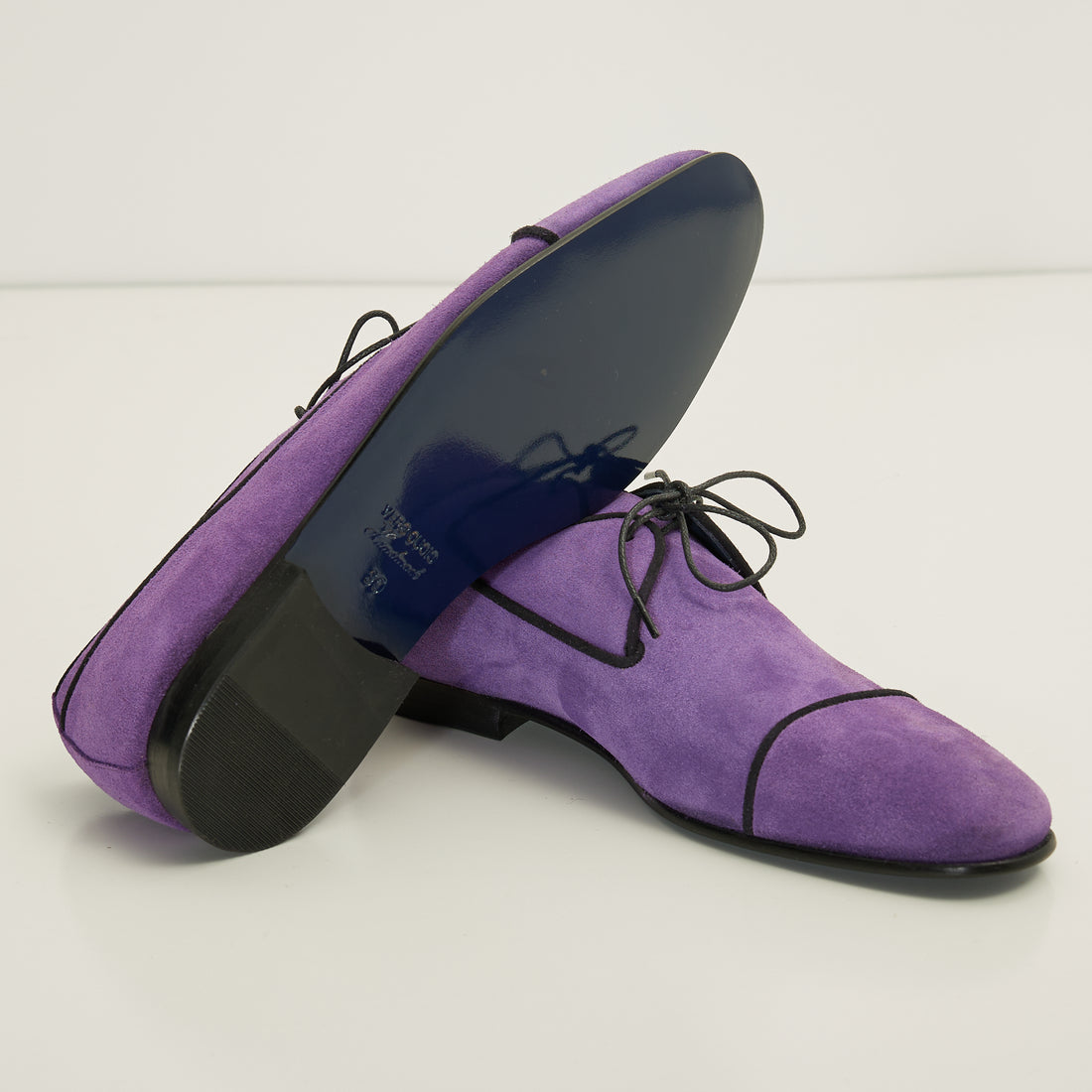N° D1016 THE FORMAL LEATHER CAP TOE DERBY SHOES  - PURPLE SUEDE