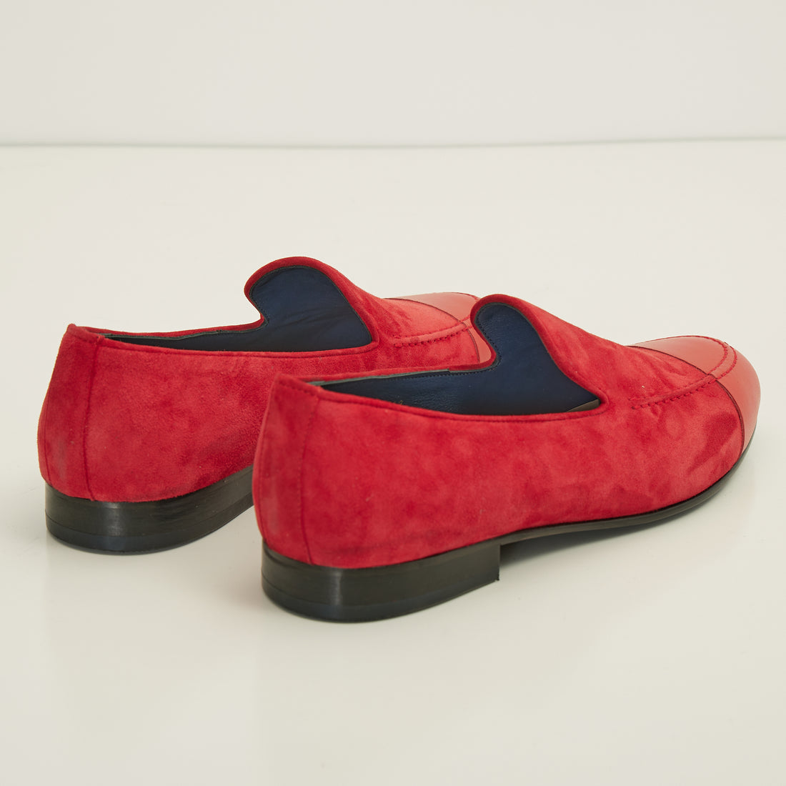 N° D3281 THE ''DIPPED TOE'' FORMAL LEATHER LOAFER  - VALENTINE RED