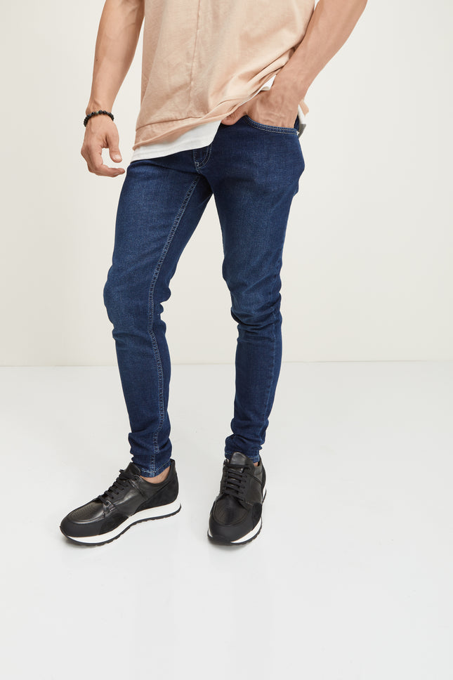 Dorado Washed Slim Fit Jeans - DARK BLUE - Ron Tomson