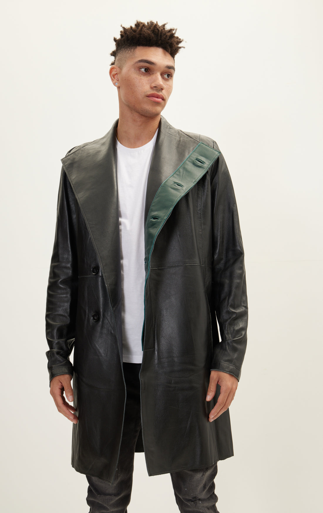 Genuine Leather Rebel Jacket - Black Green
