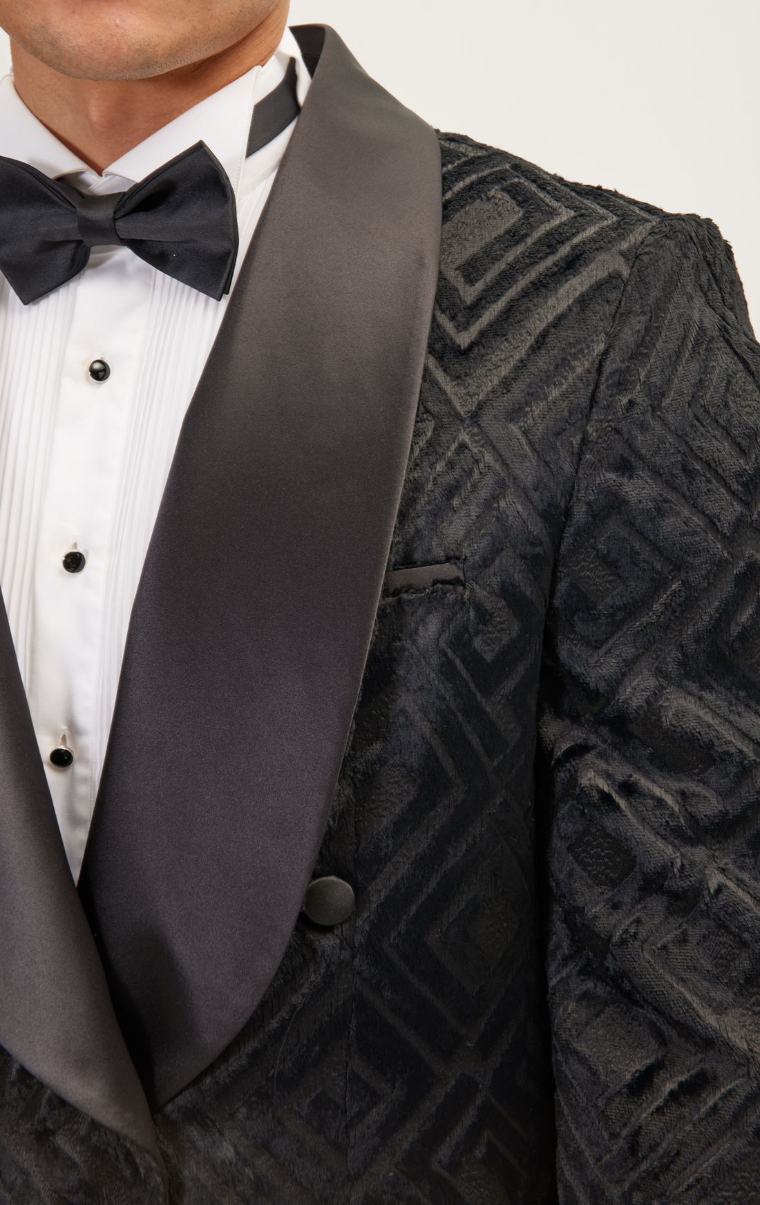 Double Breasted Italian Velvet Tuxedo Jacket - Black
