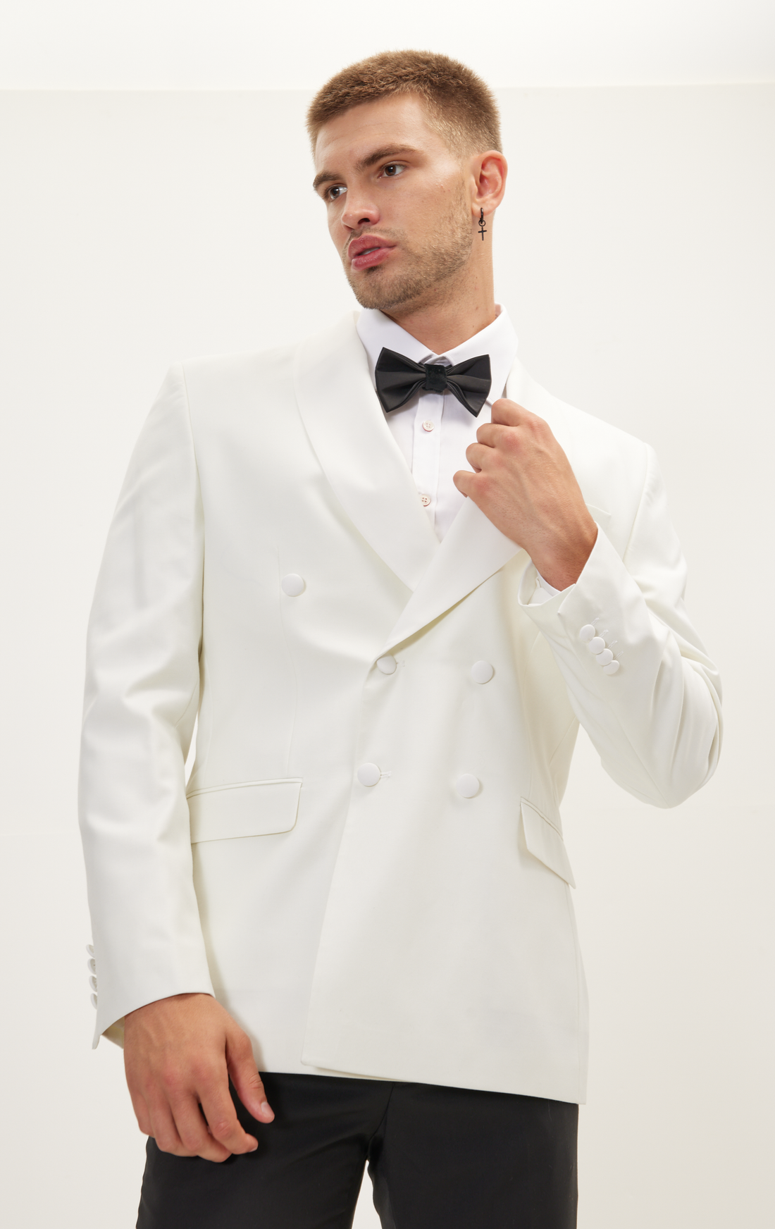 N° R174 SOLID DOUBLE BREASTED TUXEDO - BEIGE
