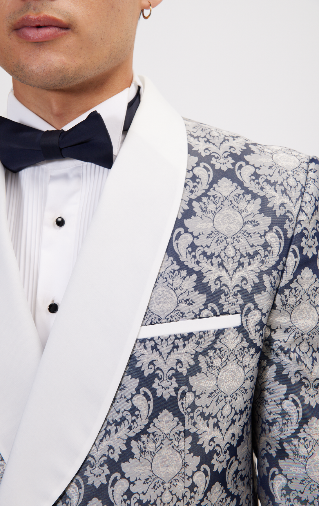 N° 19062 DOUBLE BREASTED TEXTURED TUXEDO - NAVY WHITE