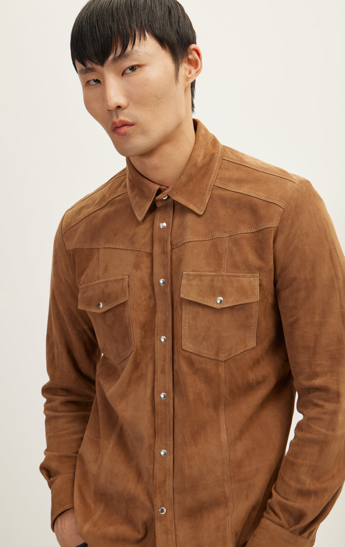 N° 4725S SUEDE LEATHER SHIRT - CAMEL