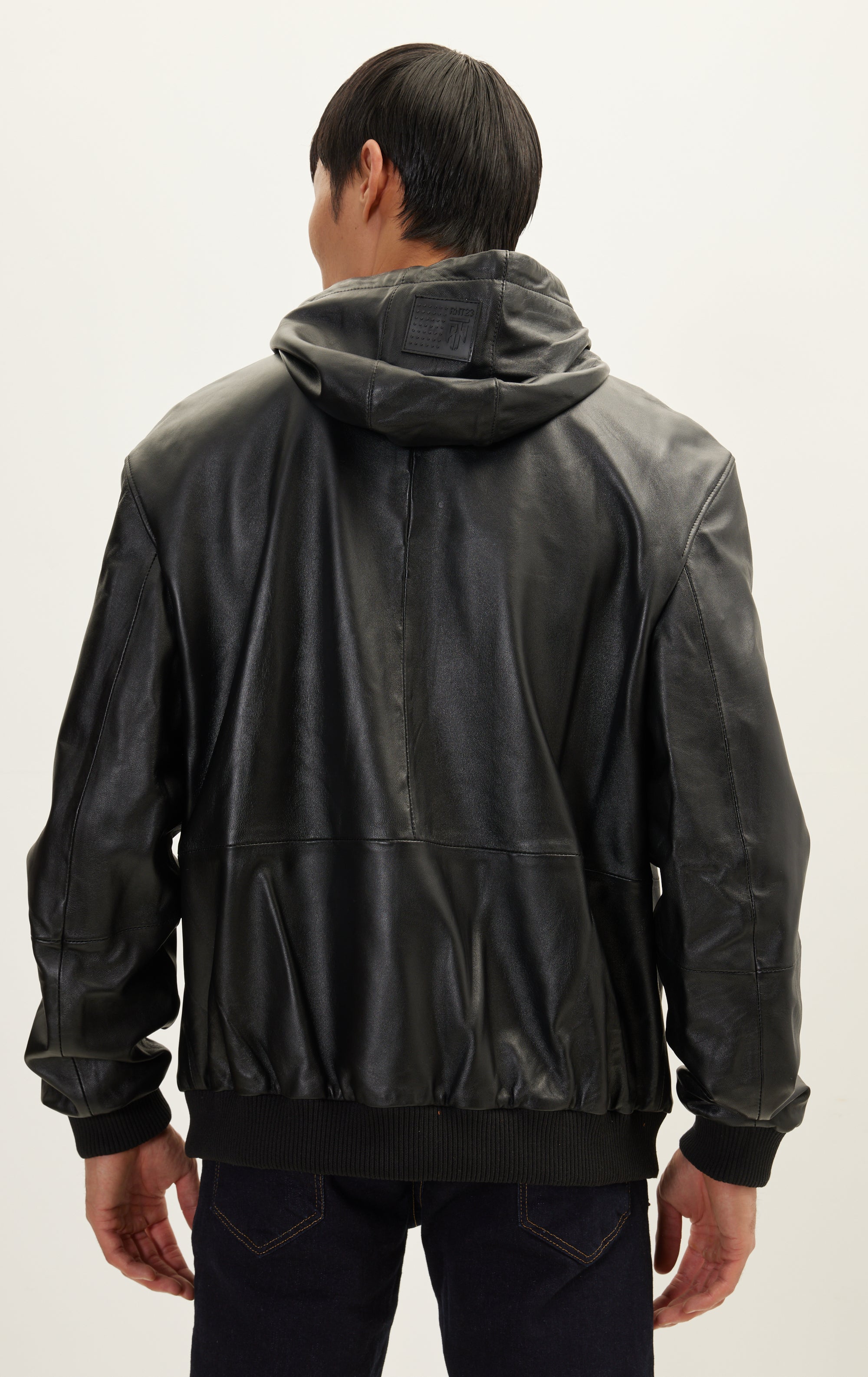Genuine Leather Hooded Sweatshirt - Black – Ron Tomson