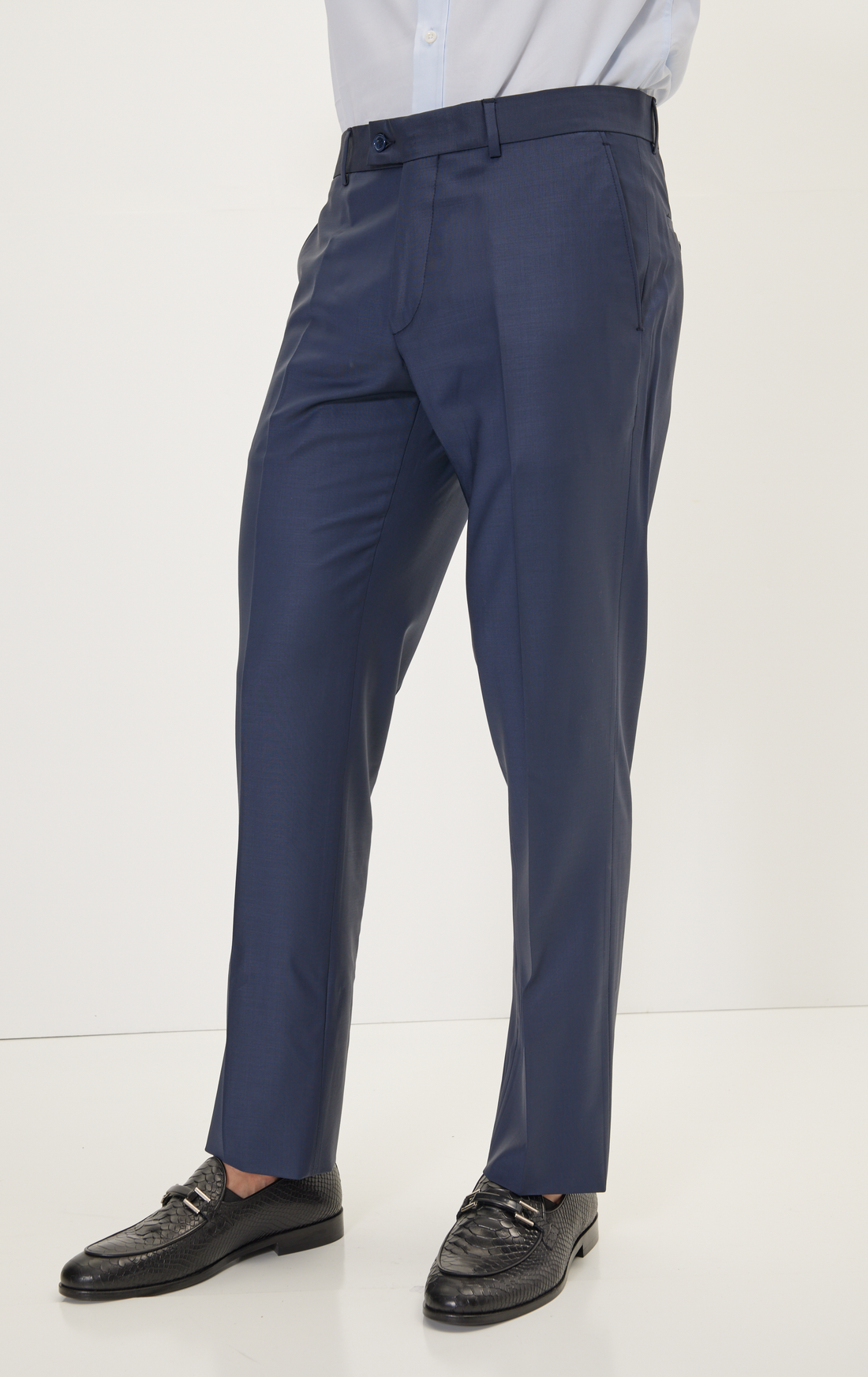 Pantalon de costume en laine mérinos - Bleu foncé