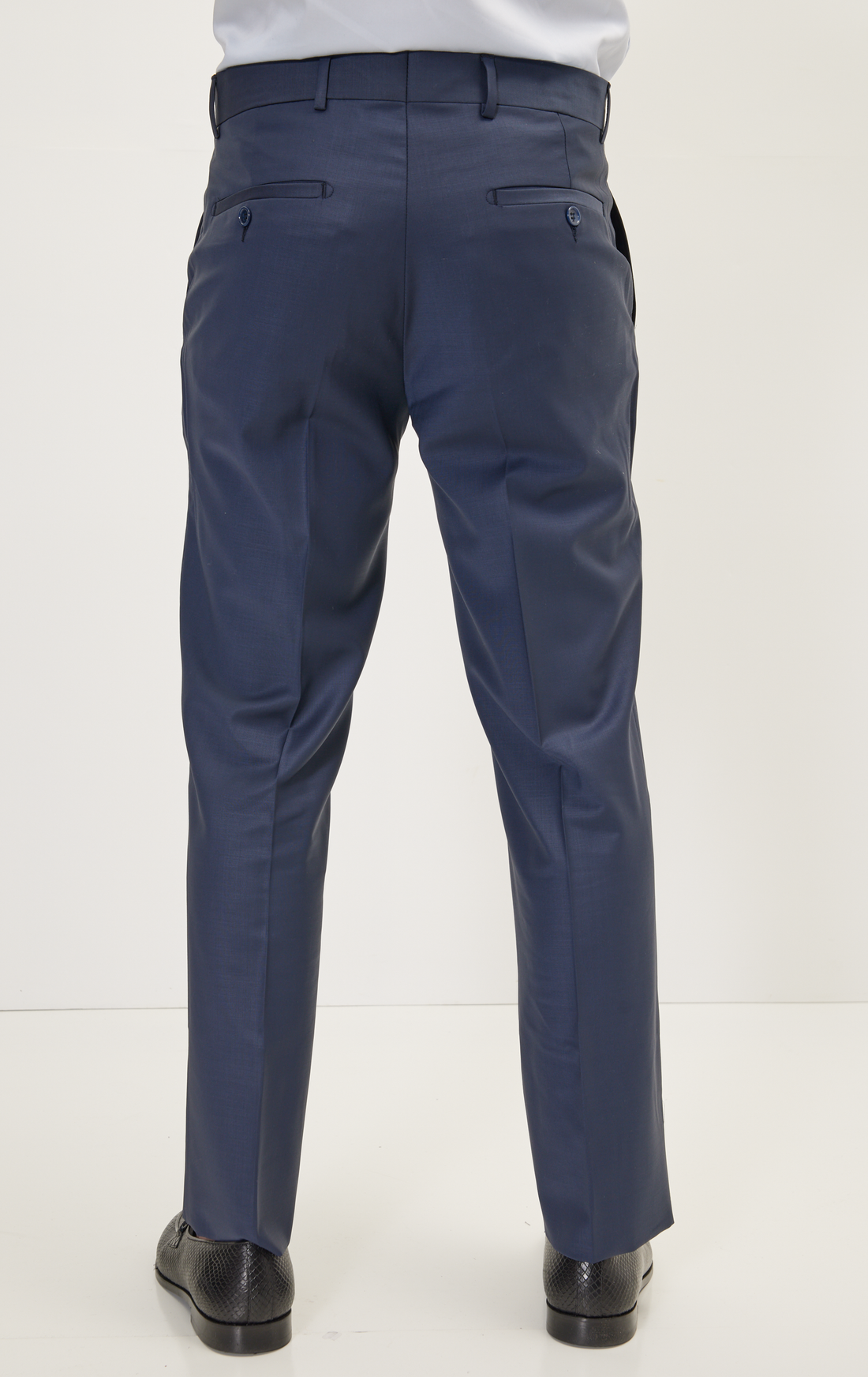 Pantaloni eleganti in lana merino - Blu scuro