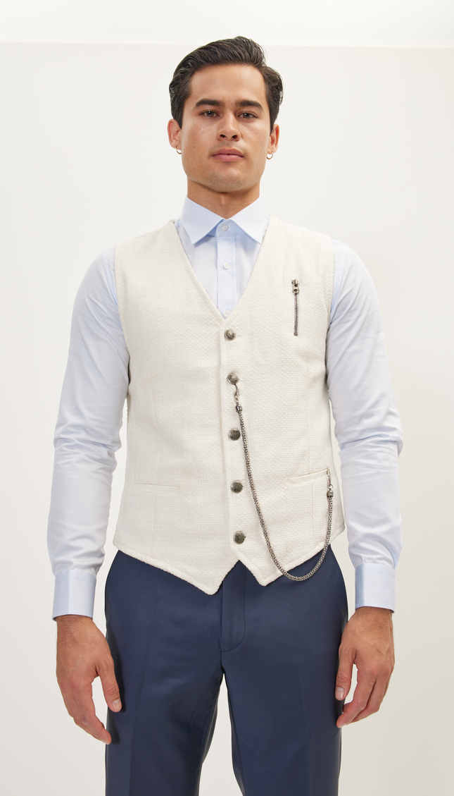 Хлопковый жилет - Белый