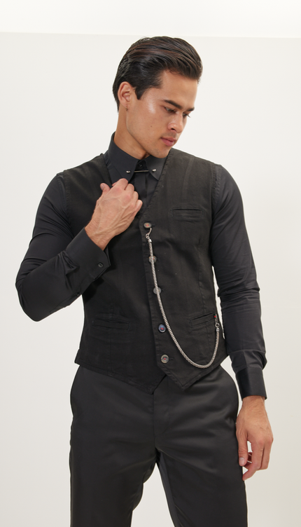 Cotton Vest - Black