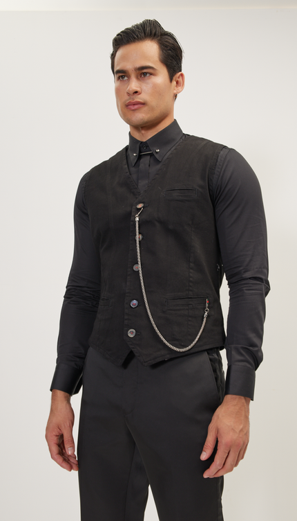 Cotton Vest - Black
