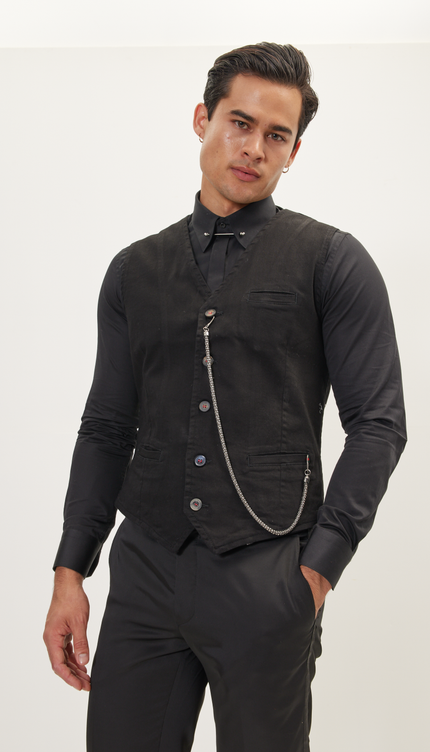 Cotton Vest - Black