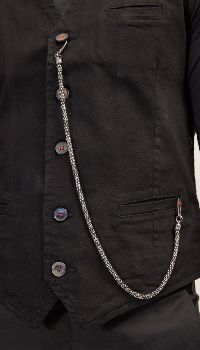 Хлопковый жилет - черный