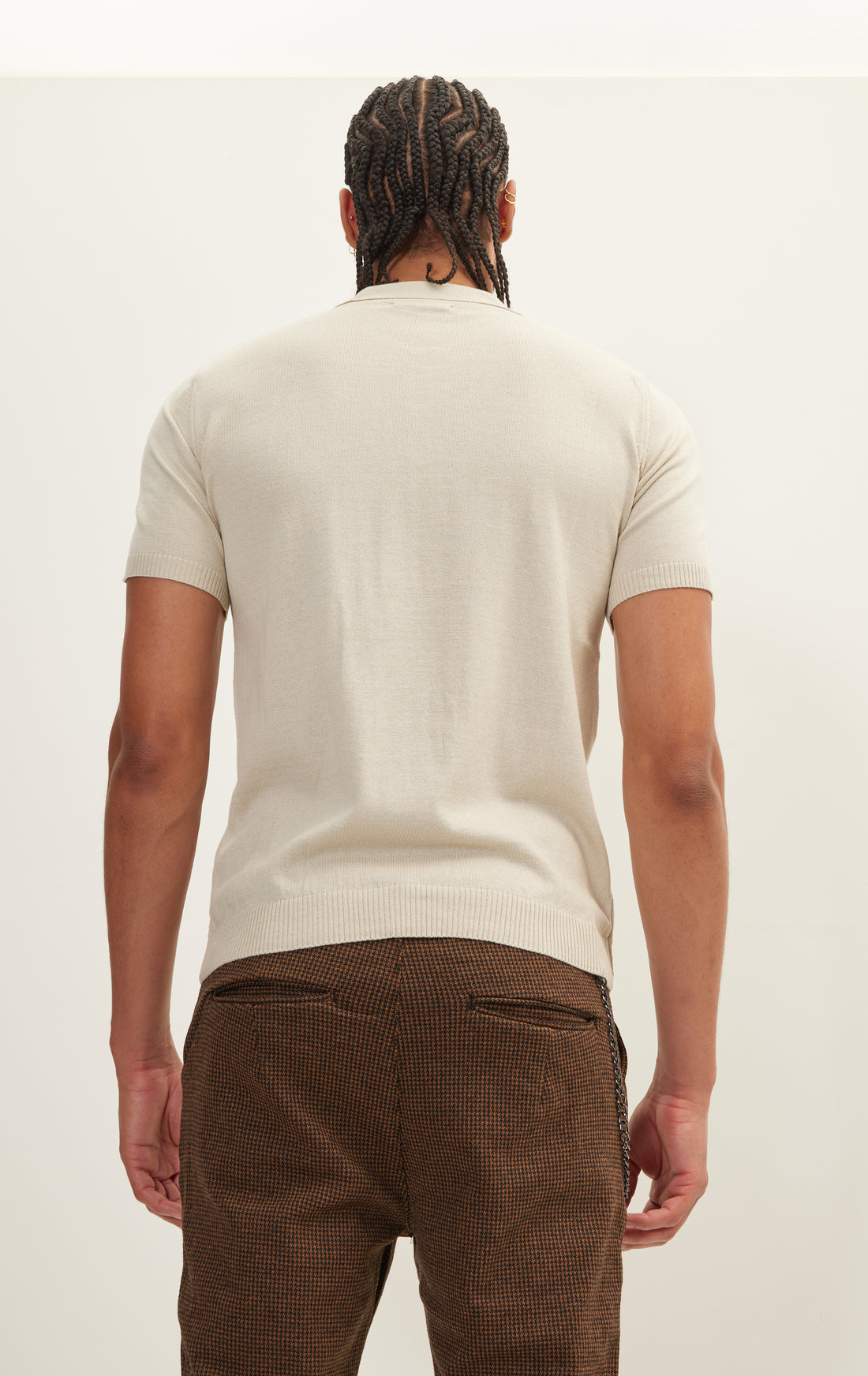 KNITTED POLO SHIRT - STONE