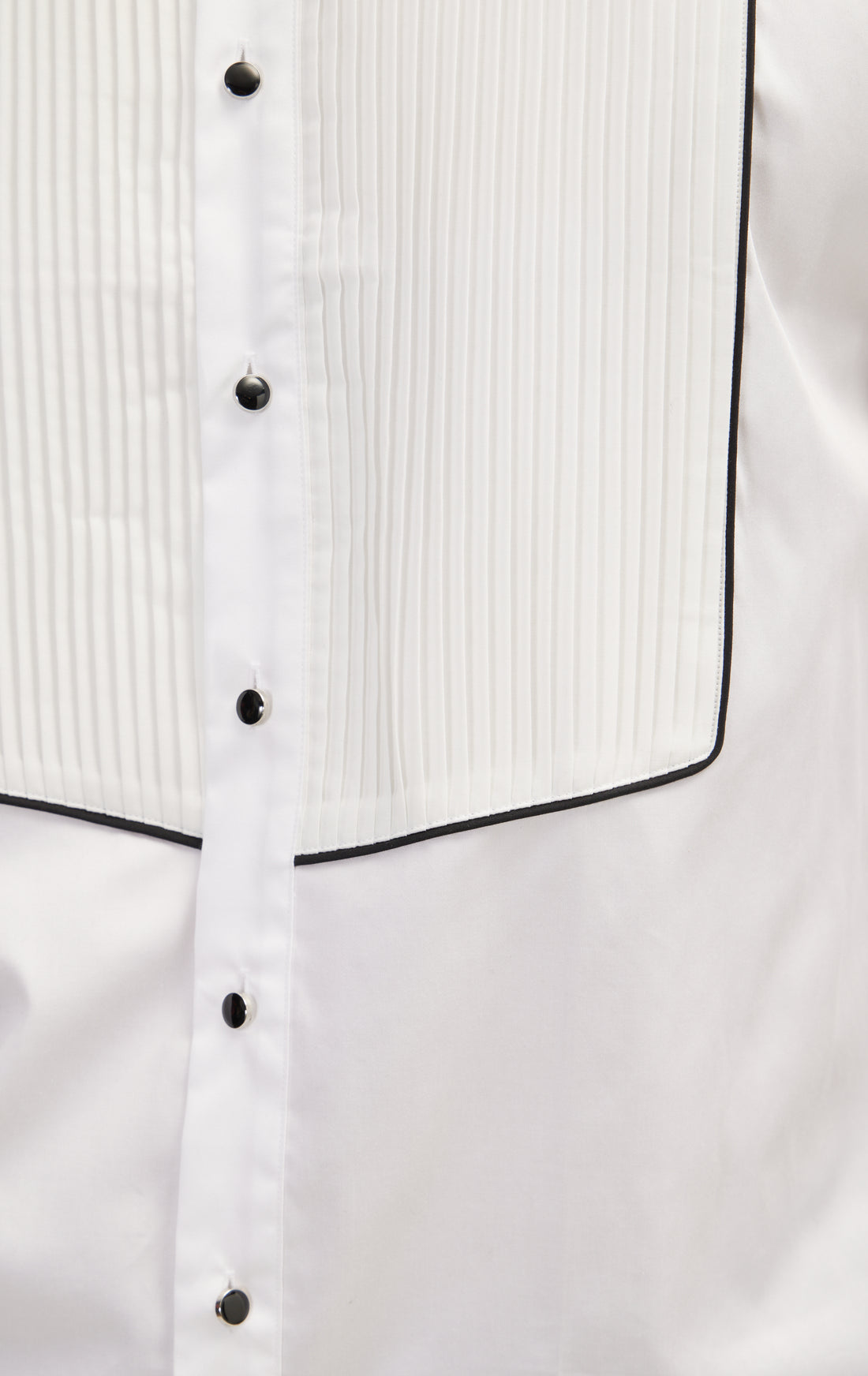Plissee Wing Tip Kragen Shirt - Weiß Schwarz