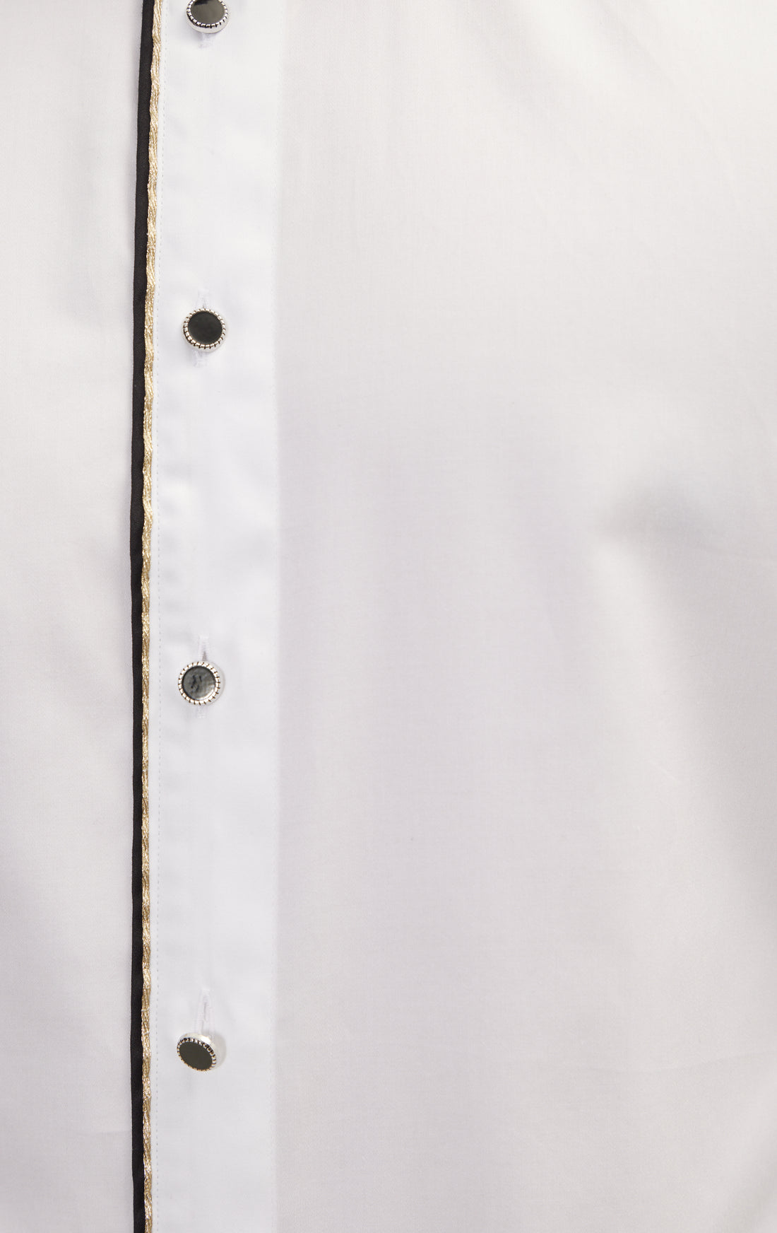 Camisa de esmoquin con detalles de lúrex con ribetes - Blanco Negro