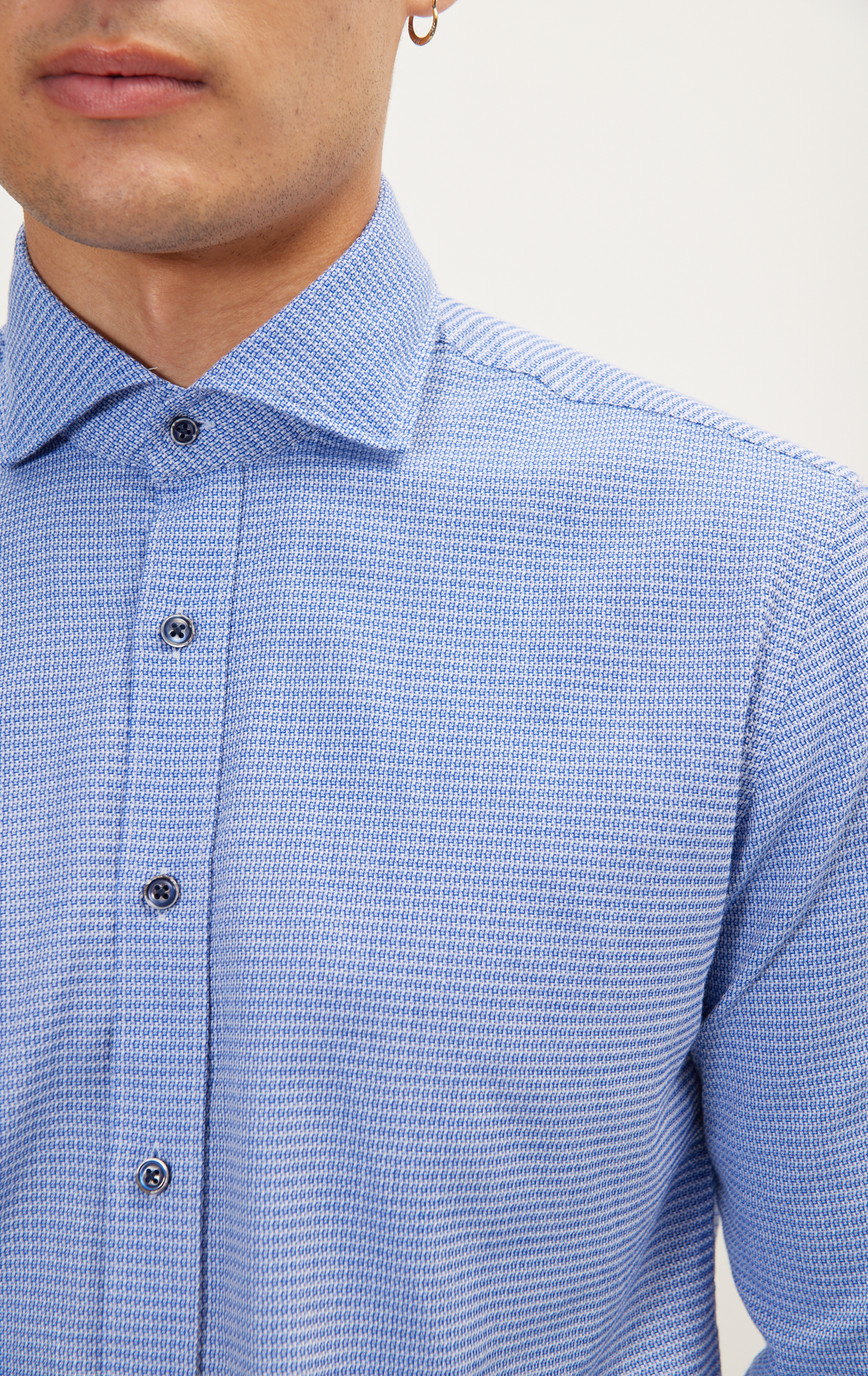 Camisa de vestir casual con botones - Azul