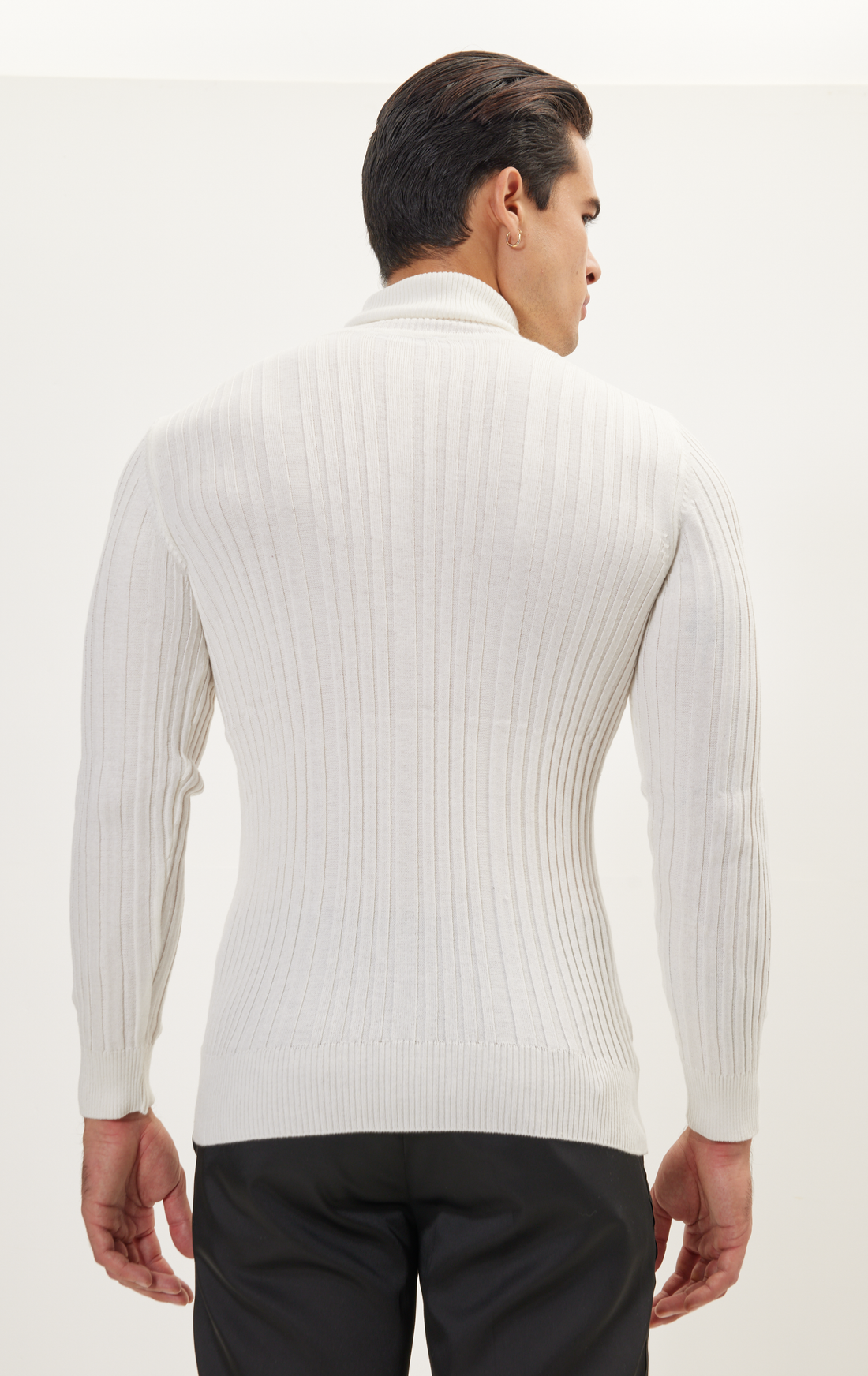 N° 6175 RT ROLL NECK RIBBED SWEATER - WHITE