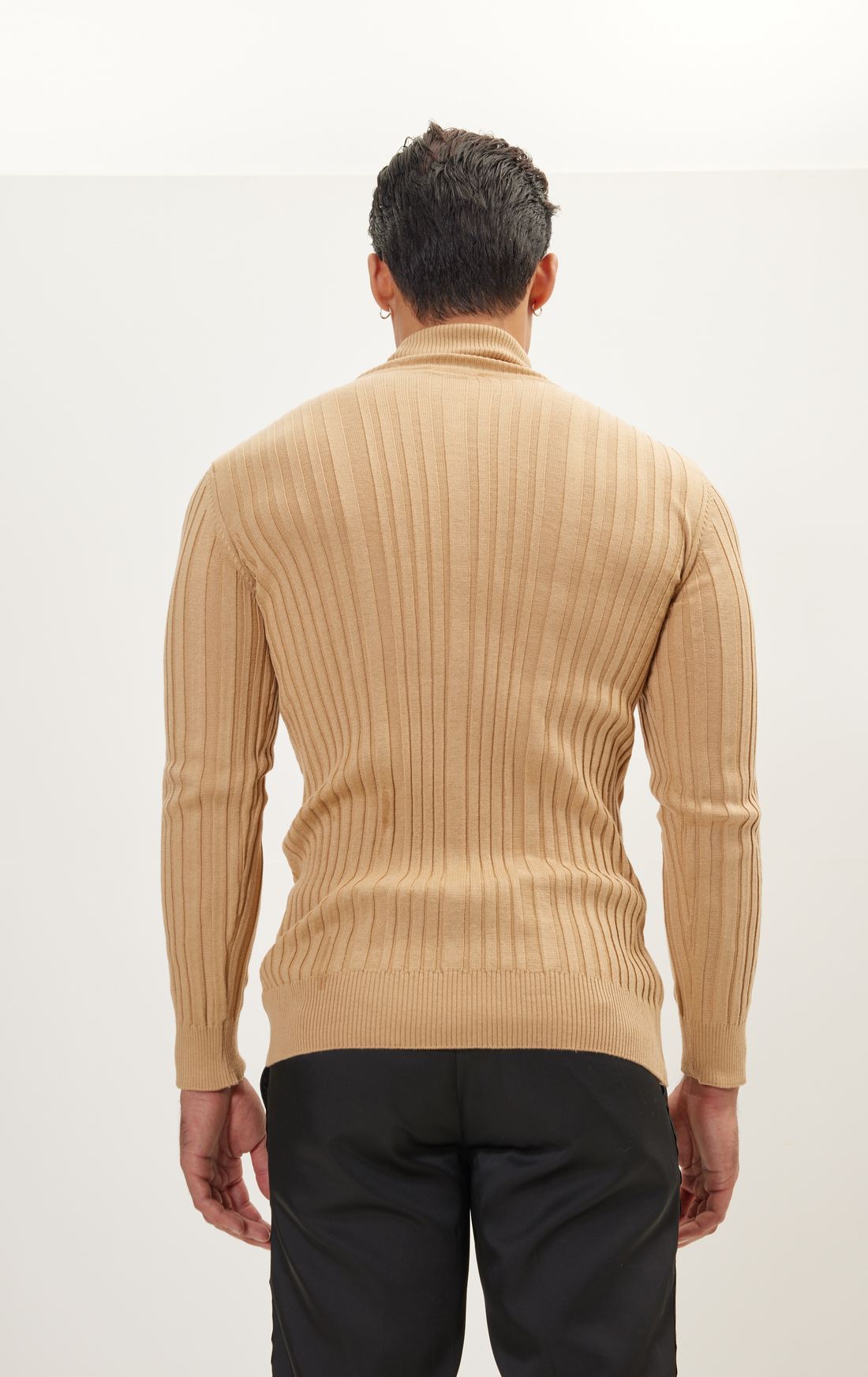 N° 6175 RT ROLL NECK RIBBED SWEATER - CAMEL