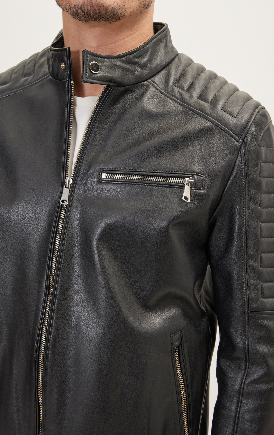The Classic Moto Leather Jacket - Black