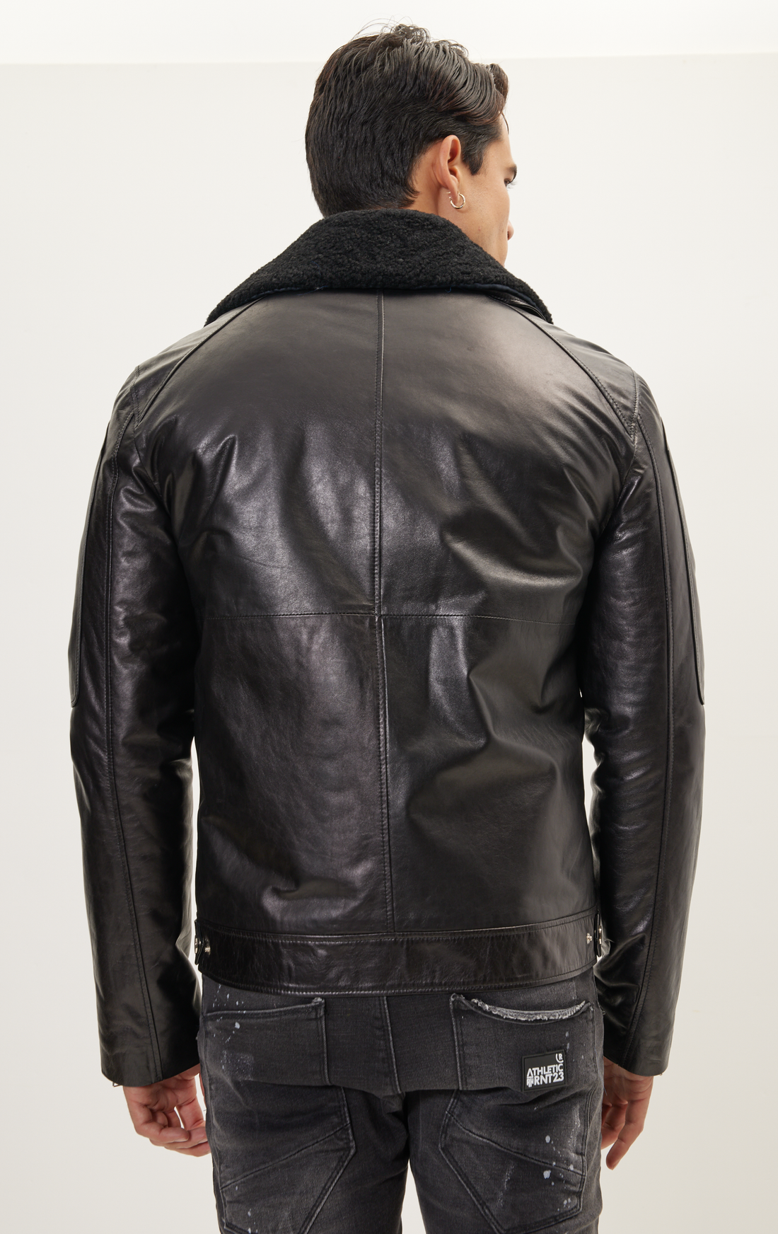 Ron Tomson N° 73070 Reversible Toscana Shearling Genuine Leather Jacket - Black Black / S (36 US)