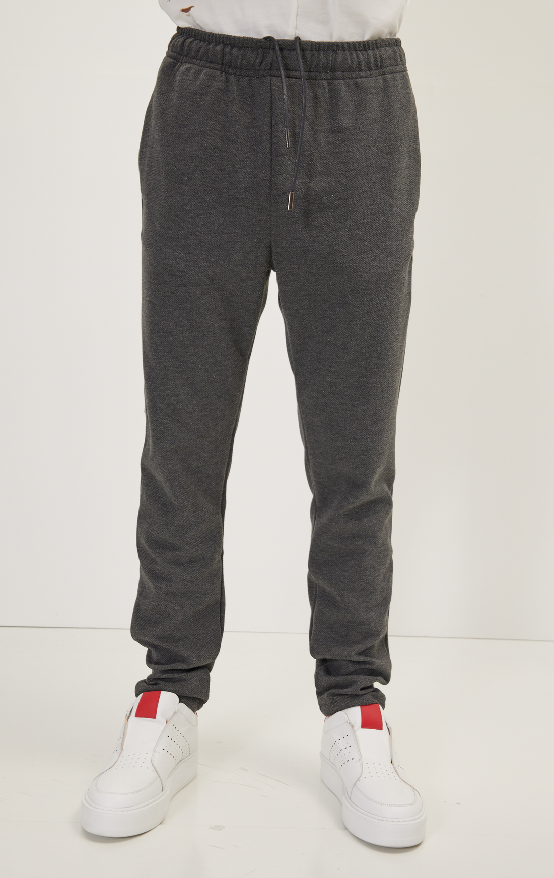 Hidden Drawstring Relaxed Pants - Anthracite