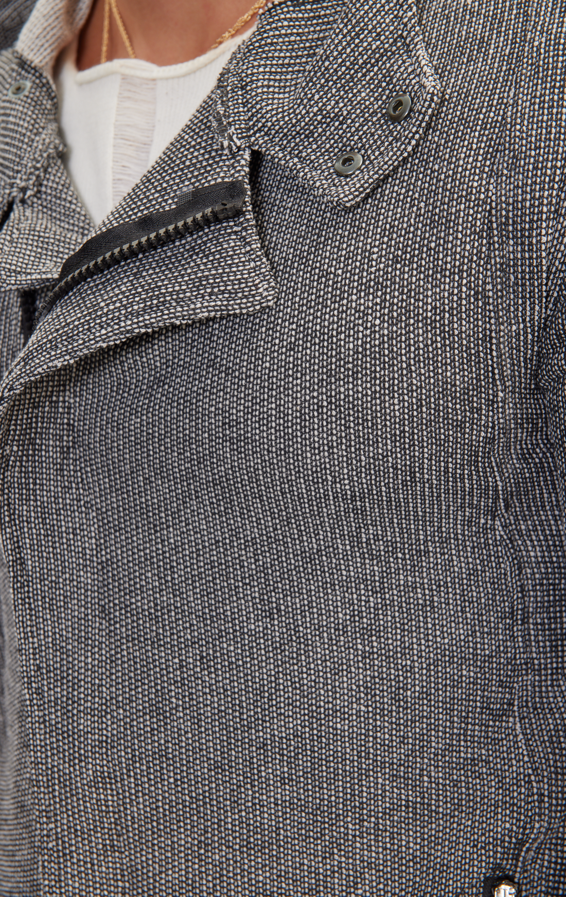 Asymmetric Rebel Cardigan Zipper Closure With Hood - Black White
