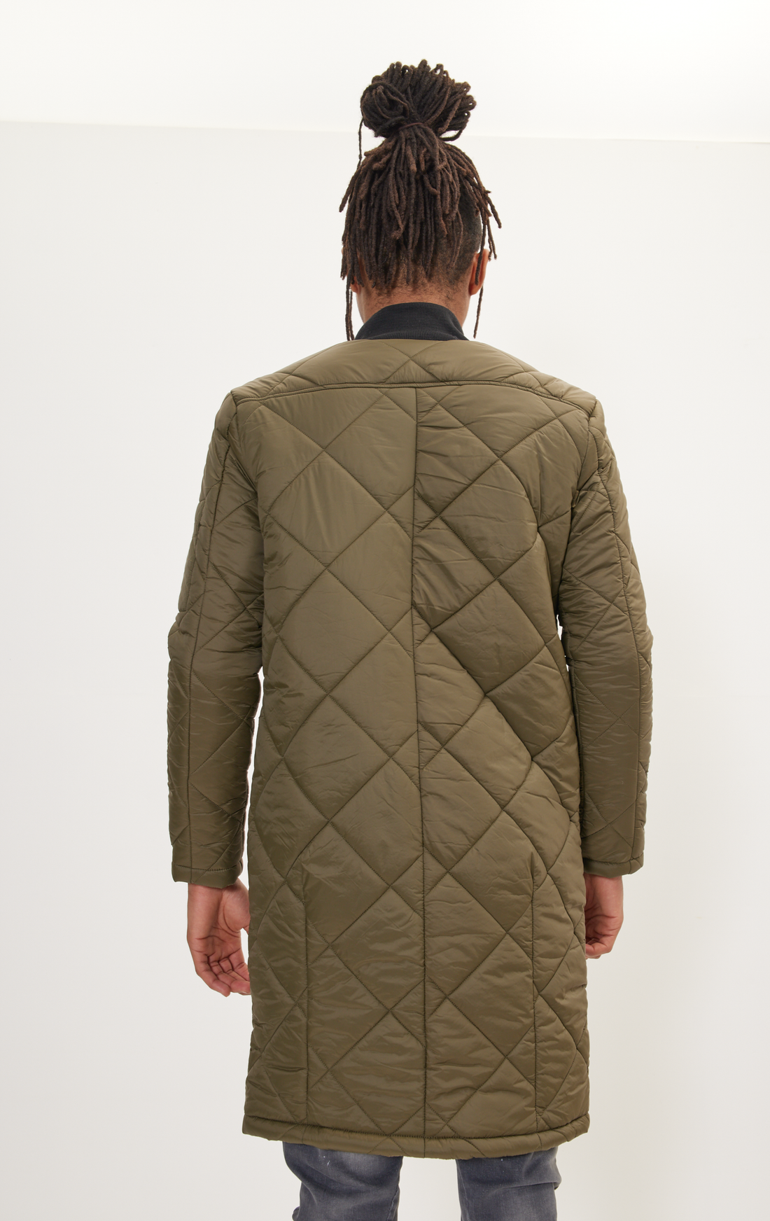 N° 71377 Light Padded Long Coat Jacket - GREEN