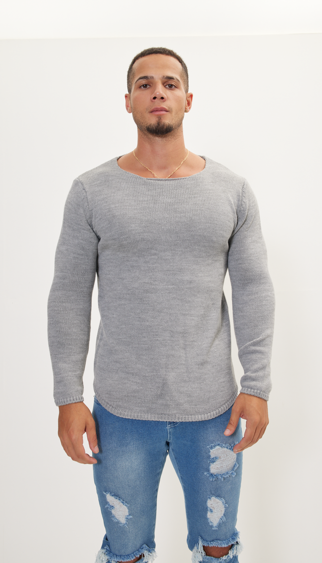 Everyday Knitwear Slim Sweater - Grey