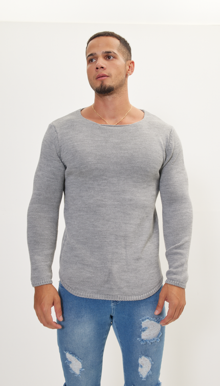 Everyday Knitwear Slim Sweater - Grey