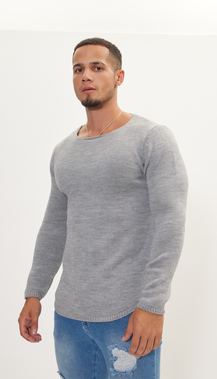 Everyday Knitwear Slim Sweater - Grey