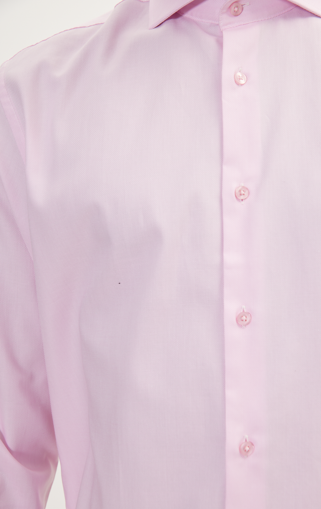 N° AN4902 PURE COTTON FRENCH PLACKET SPREAD COLLAR DRESS SHIRT - WHITE PINK OXFORD