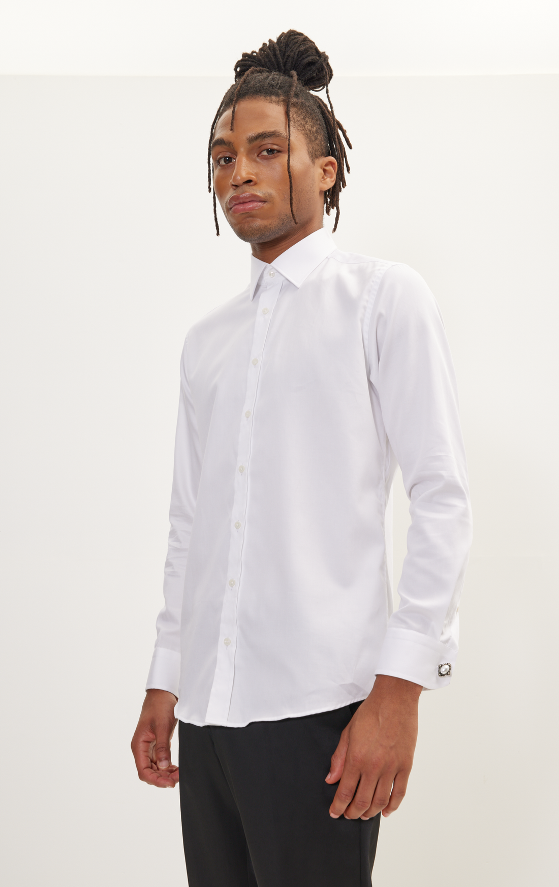 Pure Cotton Classic Collar Sateen Dress Shirt - Optic White