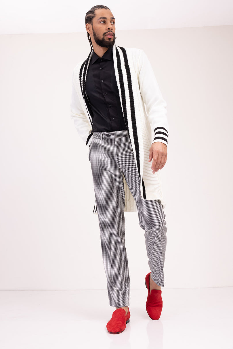 Longline Side Pocket Cardigan - ECRU - Ron Tomson