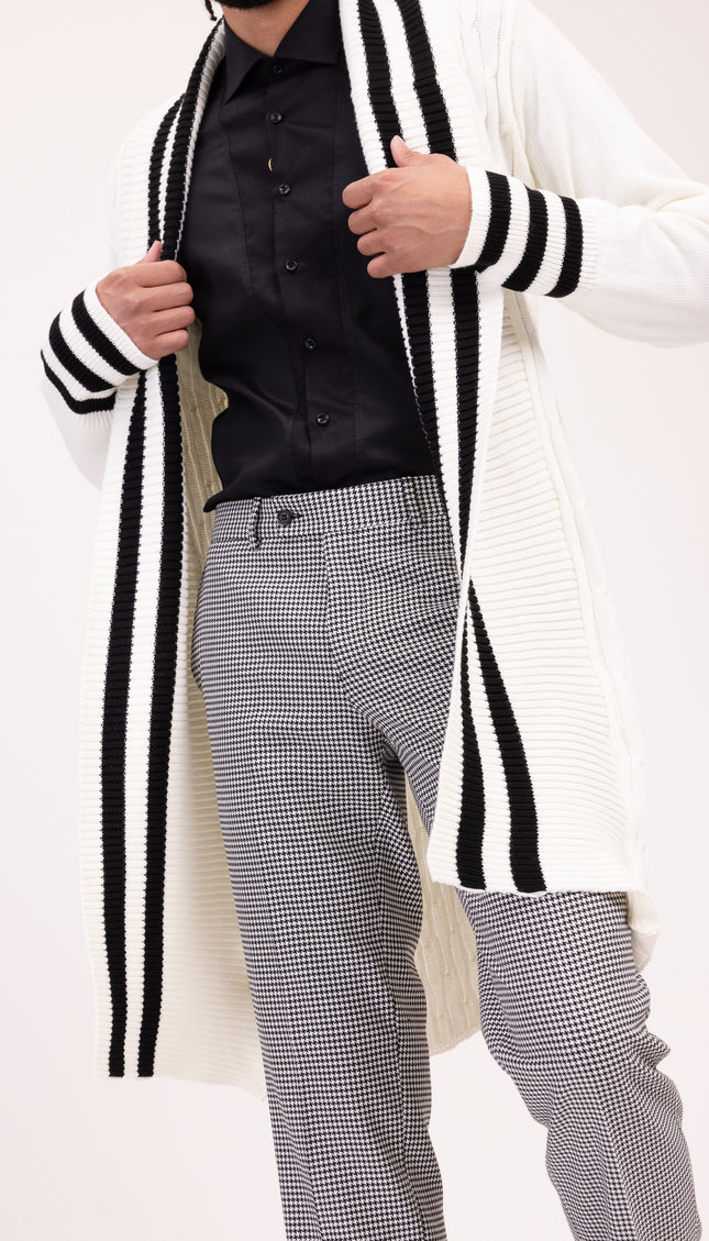 Longline Side Pocket Cardigan - ECRU - Ron Tomson