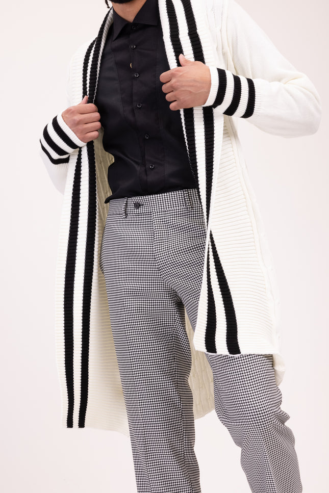 Longline Side Pocket Cardigan - ECRU - Ron Tomson