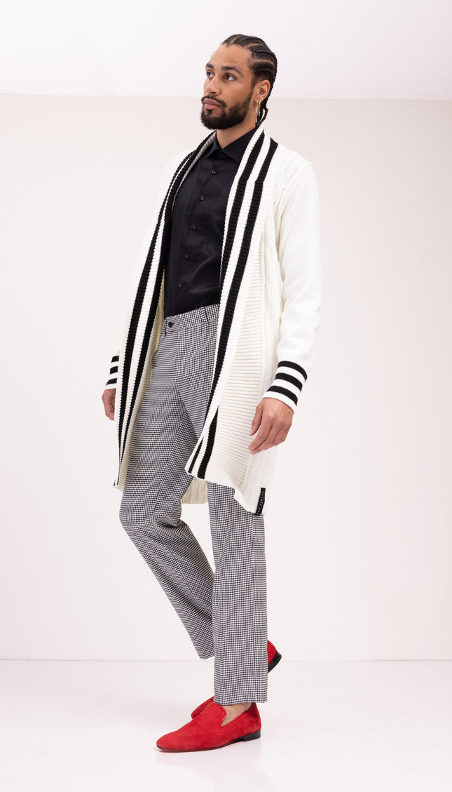 Longline Side Pocket Cardigan - ECRU - Ron Tomson