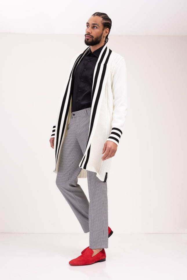 Longline Side Pocket Cardigan - ECRU - Ron Tomson