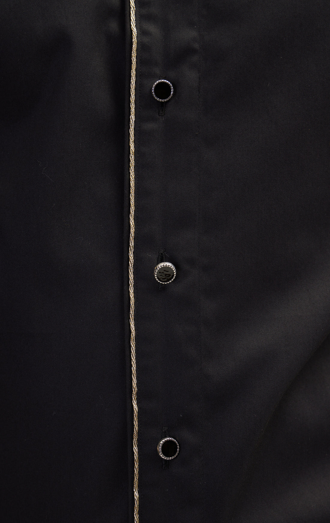 Piped Lurex Detailed Tuxedo Shirt - Black Black