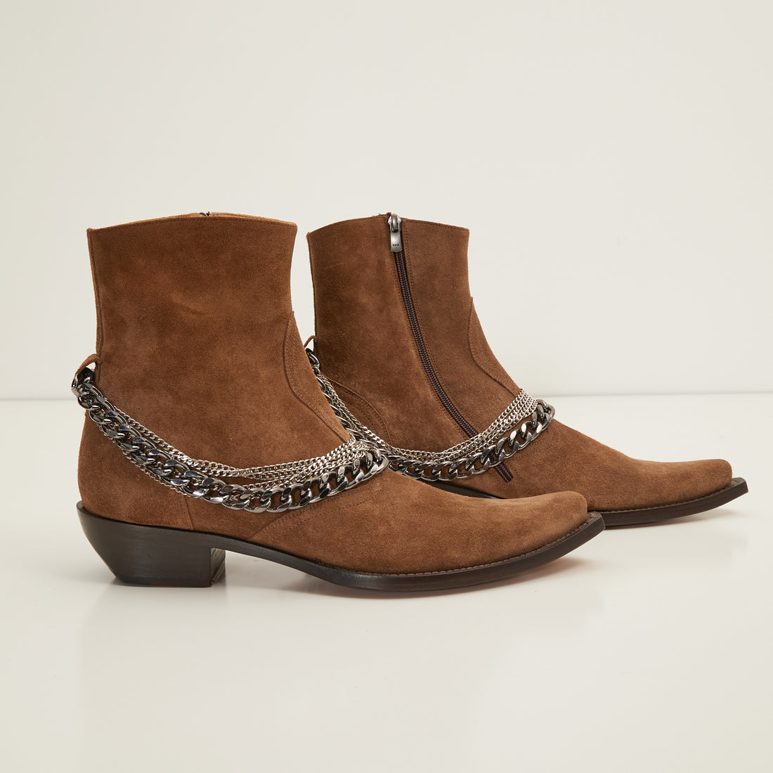 Jasper Layered Chain Boots - Tabakwildleder