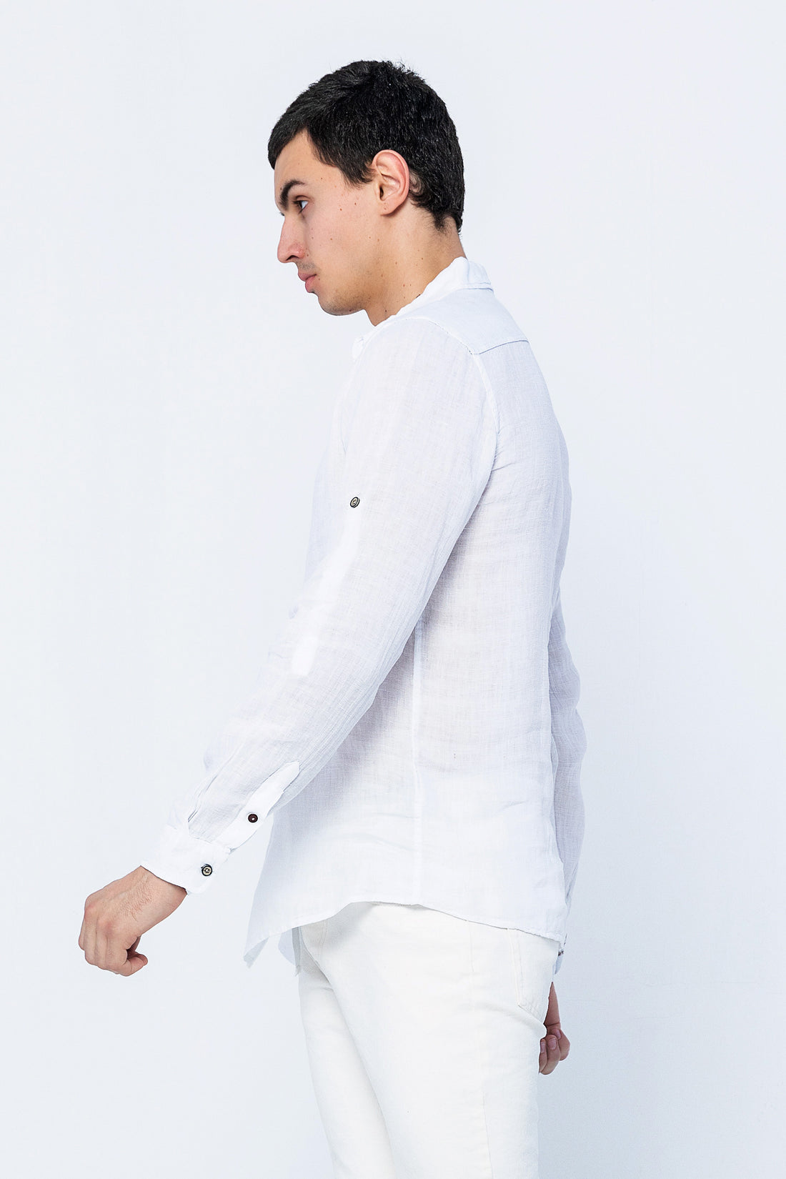 Collard Linen Shirt - White