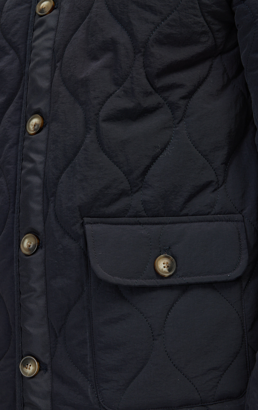 Snap Button Closure Autumn Coat - Navy