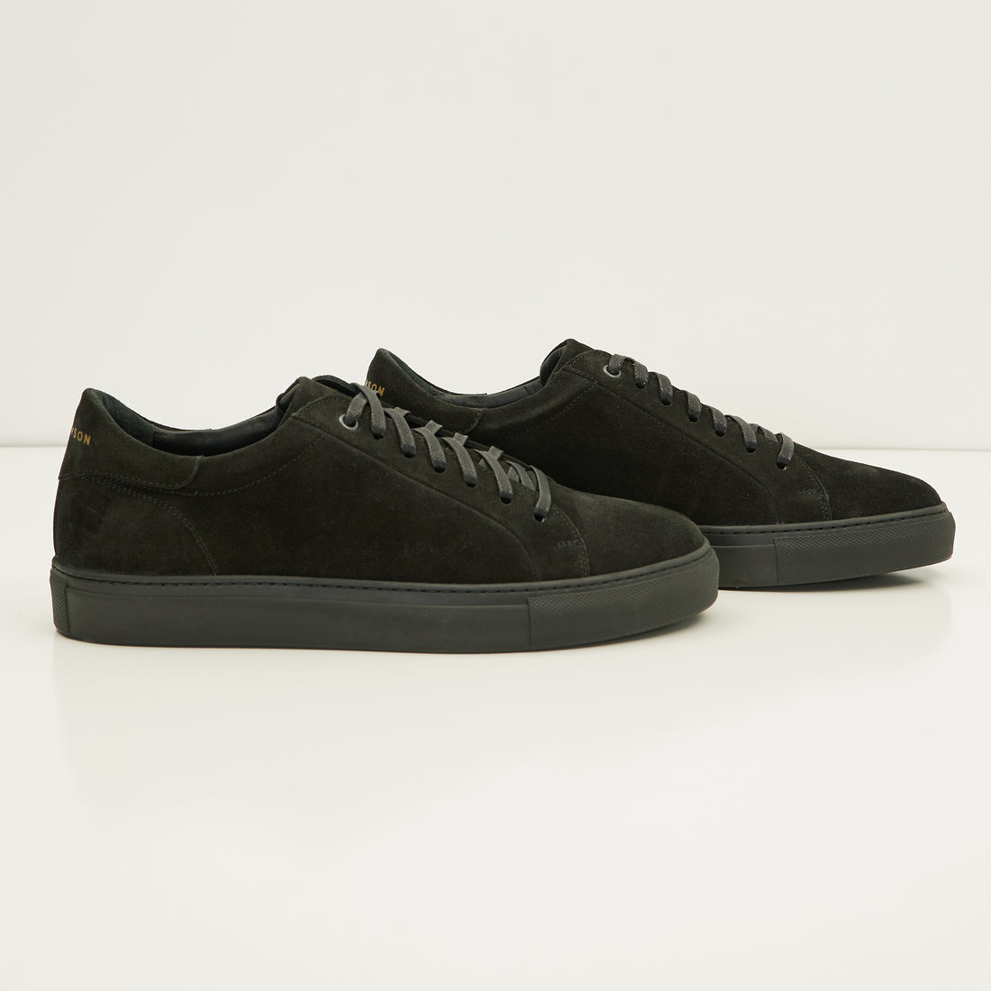 N° D2107 SUEDE LEATHER COURT SNEAKERS  - BLACK SUEDE