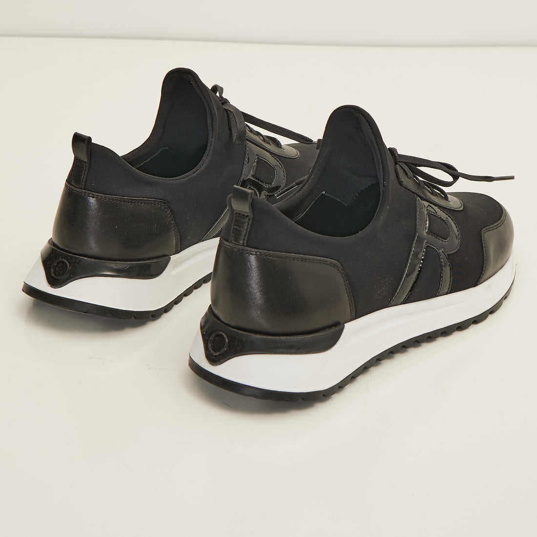 N° D2156T THE RT NEOPRENE AND LEATHER SLIP ON RACES - BLACK