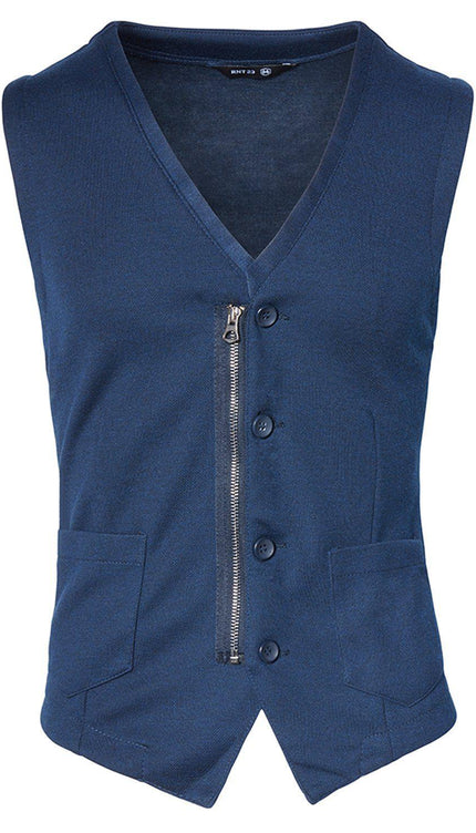 Adler Slim Fit Casual Vest - Navy - Ron Tomson