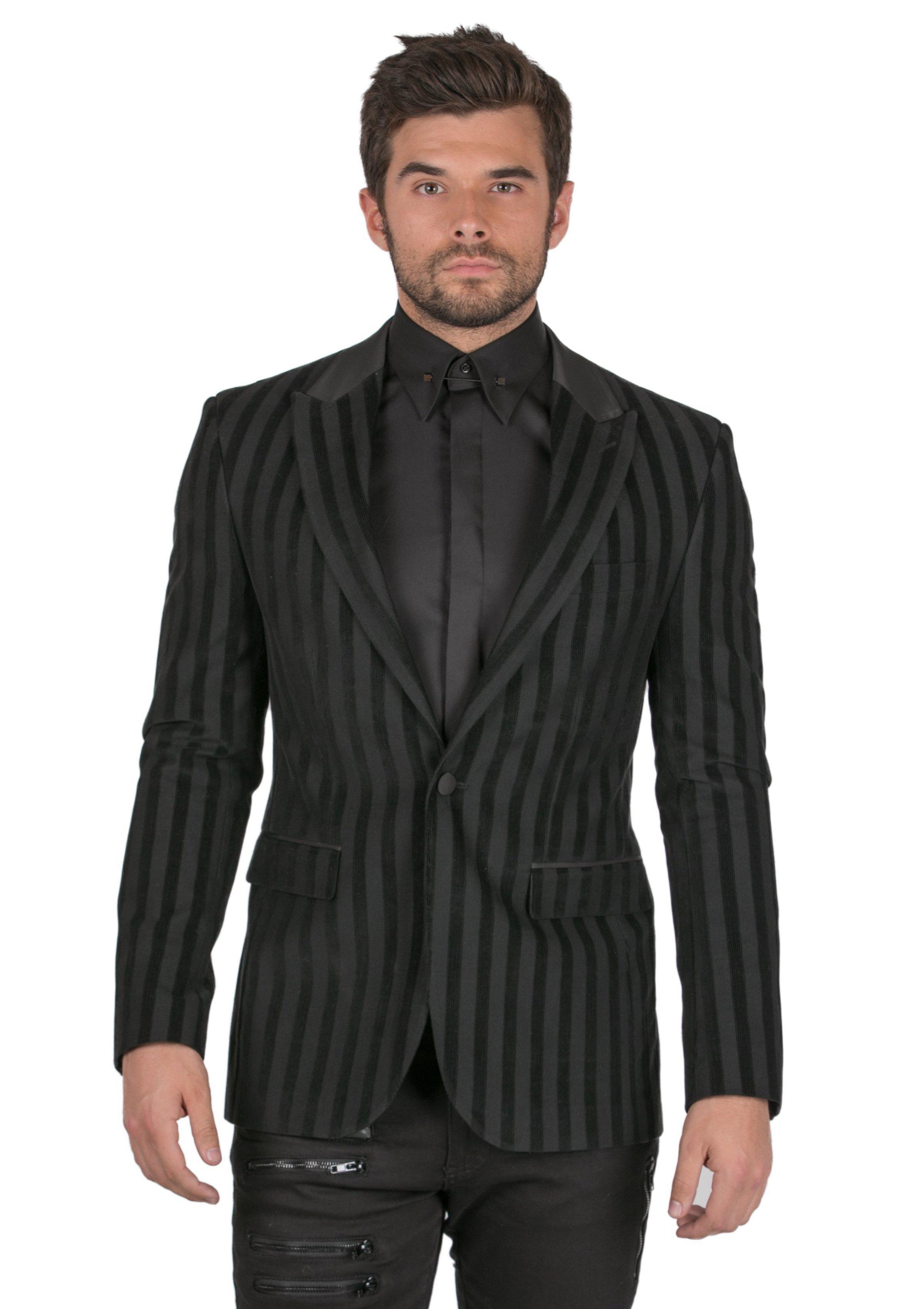 N° 15305 BRUSHED STRIPED ITALIAN VELVET DINNER JACKET