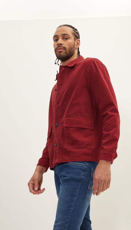 Canvas Work Jacket - Bordeaux - Ron Tomson