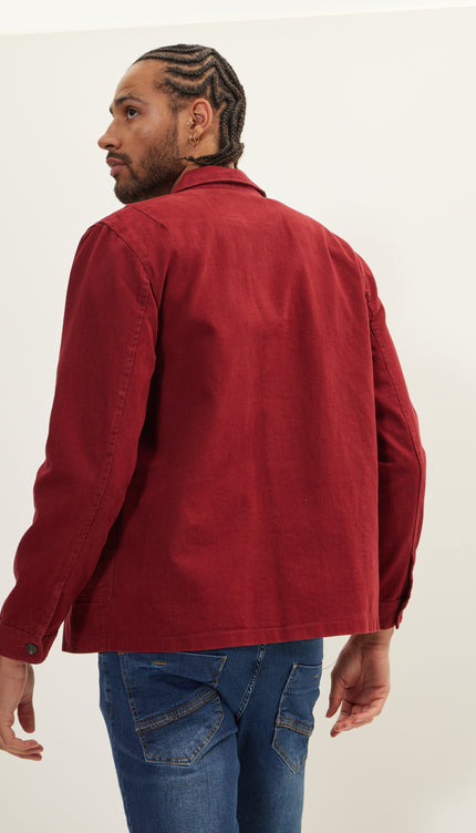 Canvas Work Jacket - Bordeaux - Ron Tomson