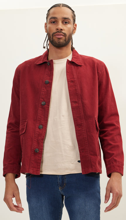 Canvas Work Jacket - Bordeaux - Ron Tomson