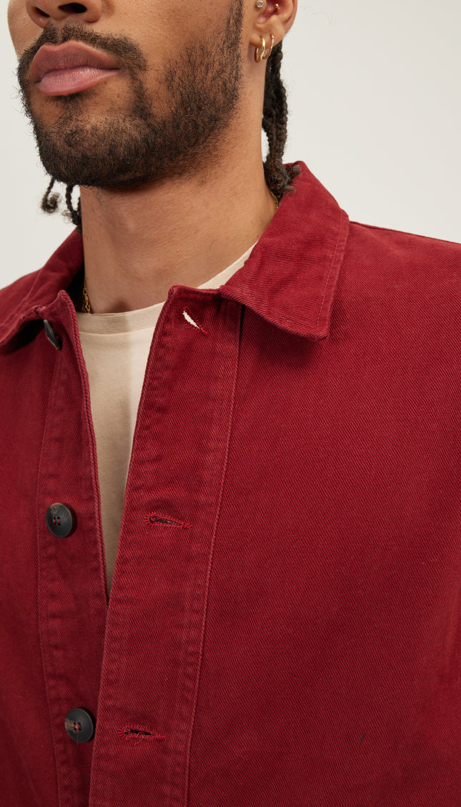 Canvas Work Jacket - Bordeaux - Ron Tomson
