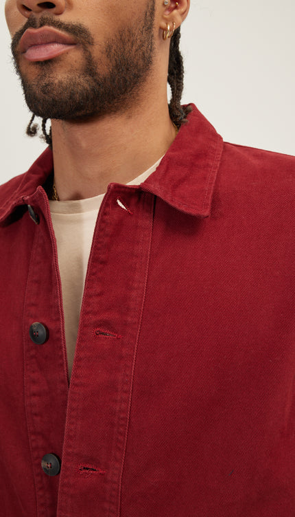 Canvas Work Jacket - Bordeaux - Ron Tomson